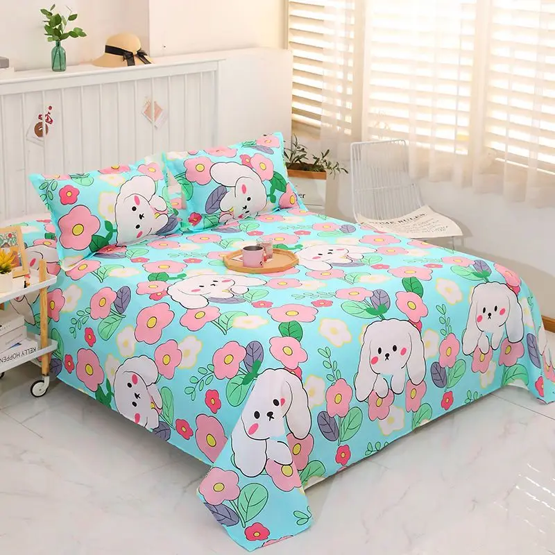 Home Textile  Bed Sheet With 2pcs Pillow Covers Thickened Large Size Droop Cotton Material Mattress Cover Four Seasons Universal