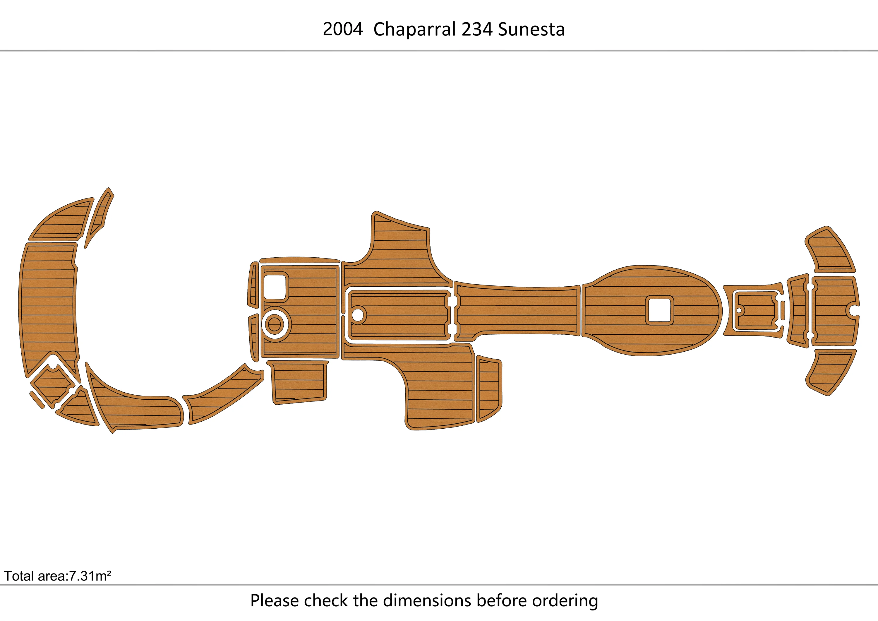 Eva foam Fuax teak seadek marine floor For 2004 Chaparral 234 Sunesta  Cockpit Swim platform bow 1/4