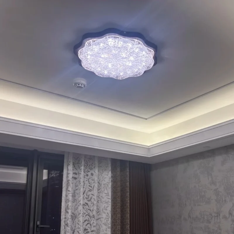 

Bedroom Ceiling Light Irregular Retro Light Luxury Gold Foil Resin Solid Wood Master Bedroom Warm Light Room Lighting fixtureLED