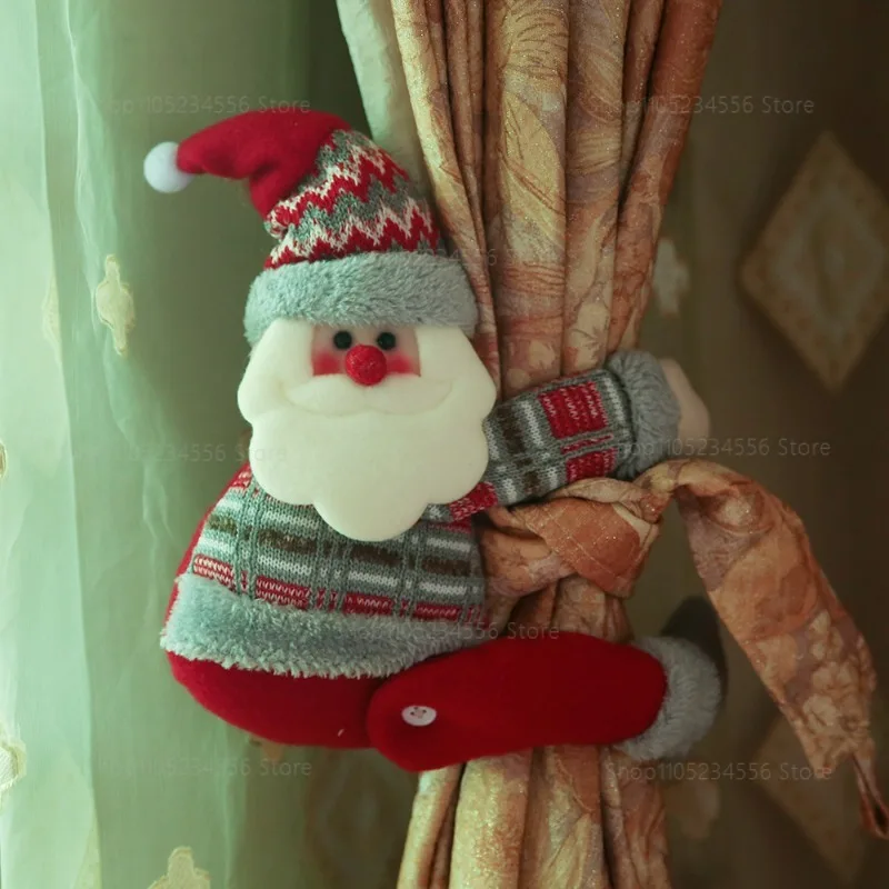 Christmas Curtain Holdback Santa Claus Decor for Window Home Holiday Gift