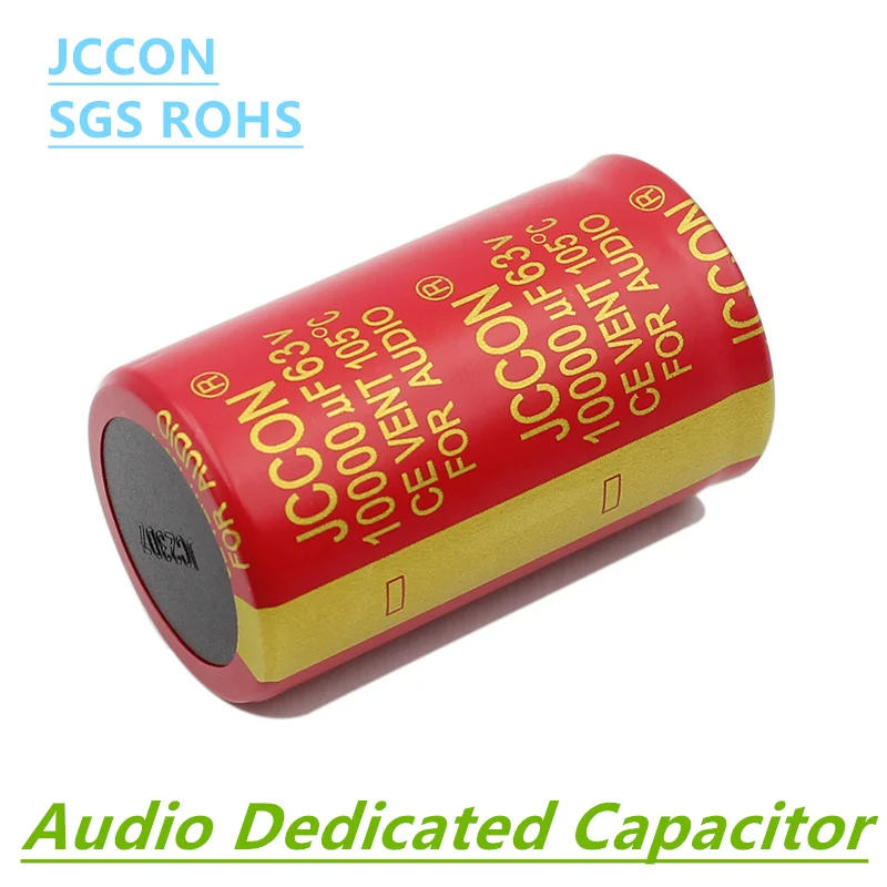 1PCS JCCON 63v10000uf audio electrolytic capacitor 10000UF63V 30x51 red robe copper foot high fidelity amplifier low ESR