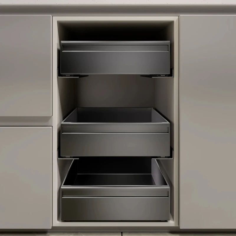 AdjustableHeightPullOutDrawerNoDrillUnderSinkBasket,VersatileSpiceRack,HiddenHandleDishDrainer,WaterproofKitchenOrganizer