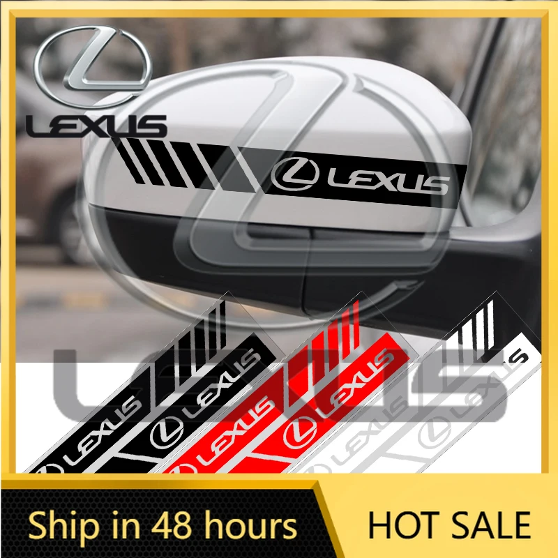 

2026 Hot Interior Stickers 2PCS Car Rear View Mirror Side Stripe Badge 3D Sticker Car Styling For Lexus CT200H ES250 ES300H IS25