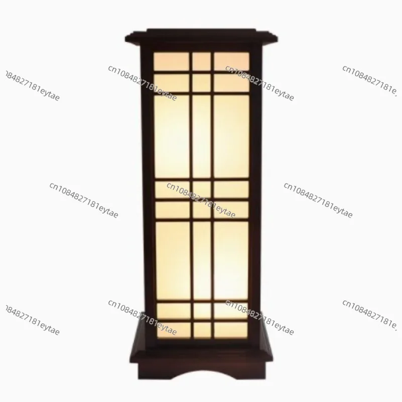 Chinese Style Wooden Floor Lamps Living Room Hotel Tea Room Home Decoration Aisle Wabi Sabi Interior Vertical Lights Zen Style