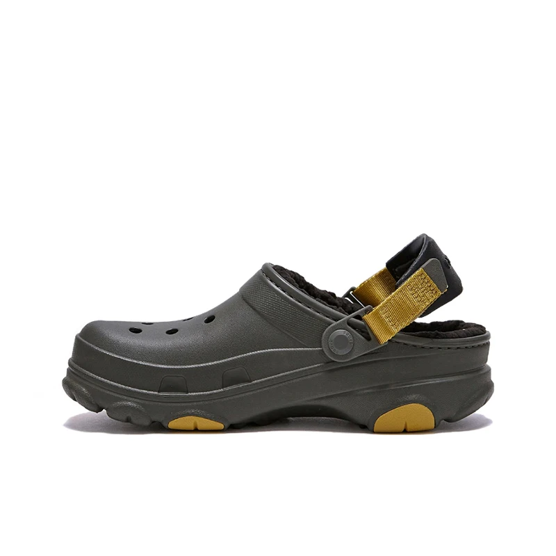 Crocs Classic All Terrain Clog Unisex Olive Retro Clogs  Casual Fit with Non-Removable Fleece Insoles 207936-3J5