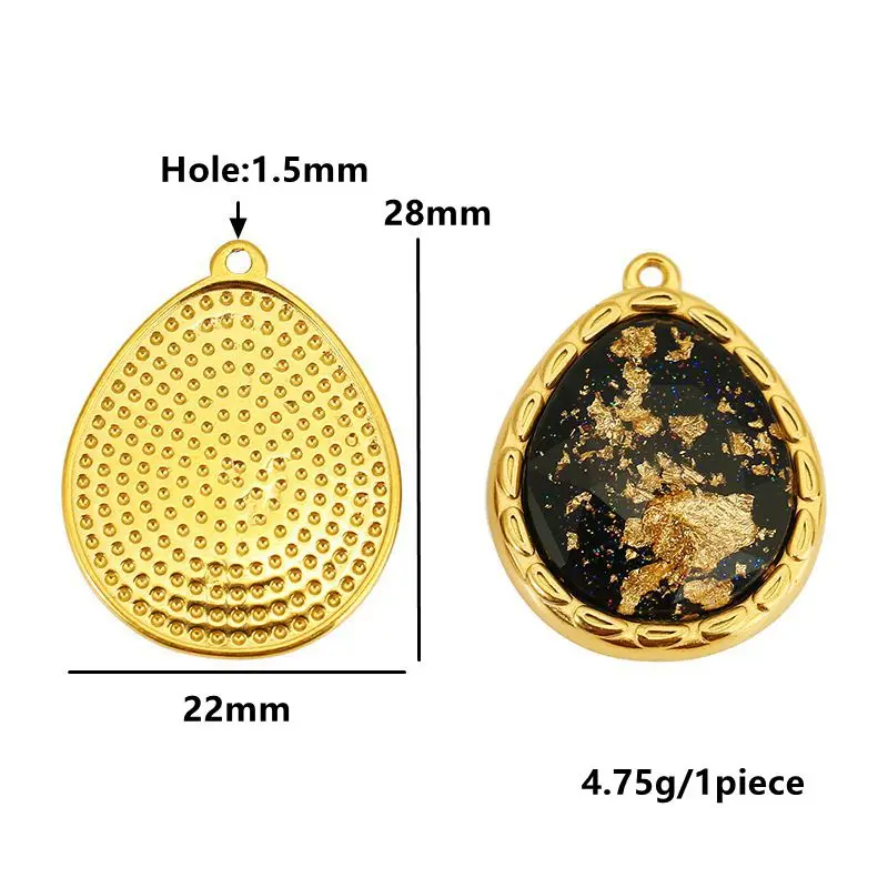 3pcs Stainless Steel Zircon Black Butterfly Star Heart Charm Oval Pendant for DIY Necklace Earring Jewelry Making Accessories view 5