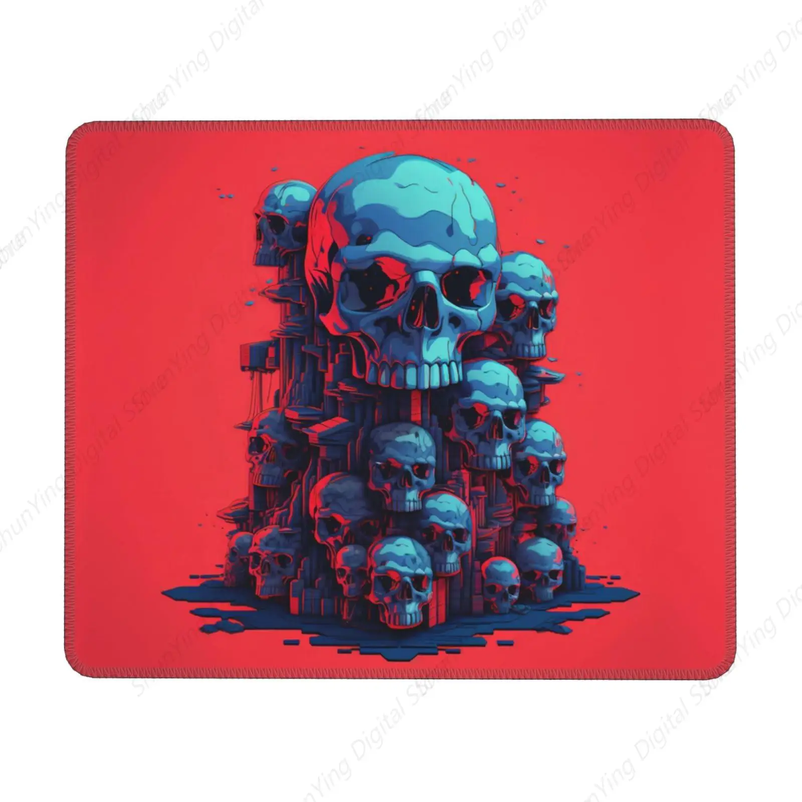 

Anti Slip Rubber Gaming Mouse Pad Red Skull Lock Edge Mouse Pad Men's And Women's Laptop Computer Office Mouse Pad 18*22cm