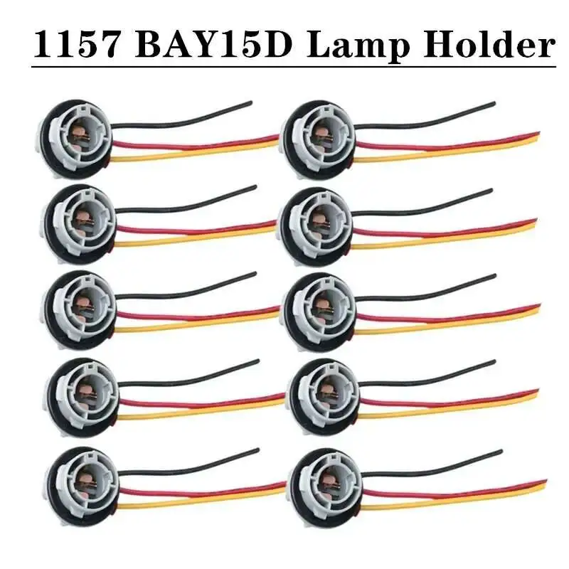 10Pcs 1157 BAY15D Lamp Holder Bulbs P21/4 Adapter Base Socket Connector Plastic Car Accessories For Turn Signal Headlight Light view 2