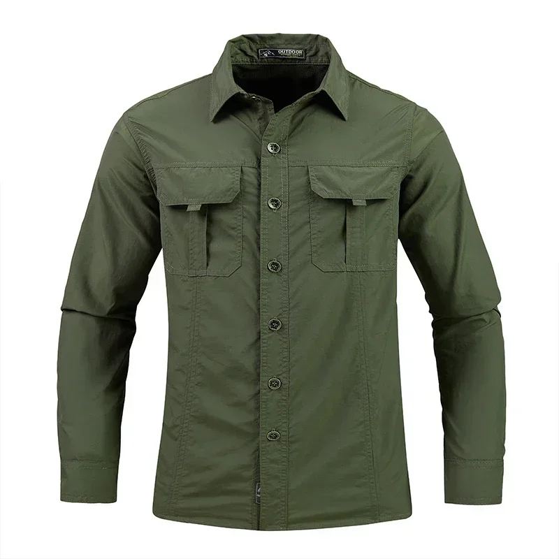 2025  lightweight quick drying tactical shirt, outdoor military long sleeved work shirt, breathable top, sun protection workwear