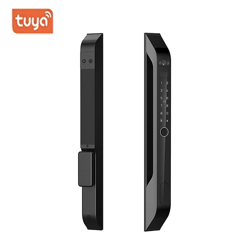 TUYA App Waterproof Sliding Door Smart Lock Aleax Face Fingerprint Digital Password Card Electronic Lock For Aluminum Glass Door