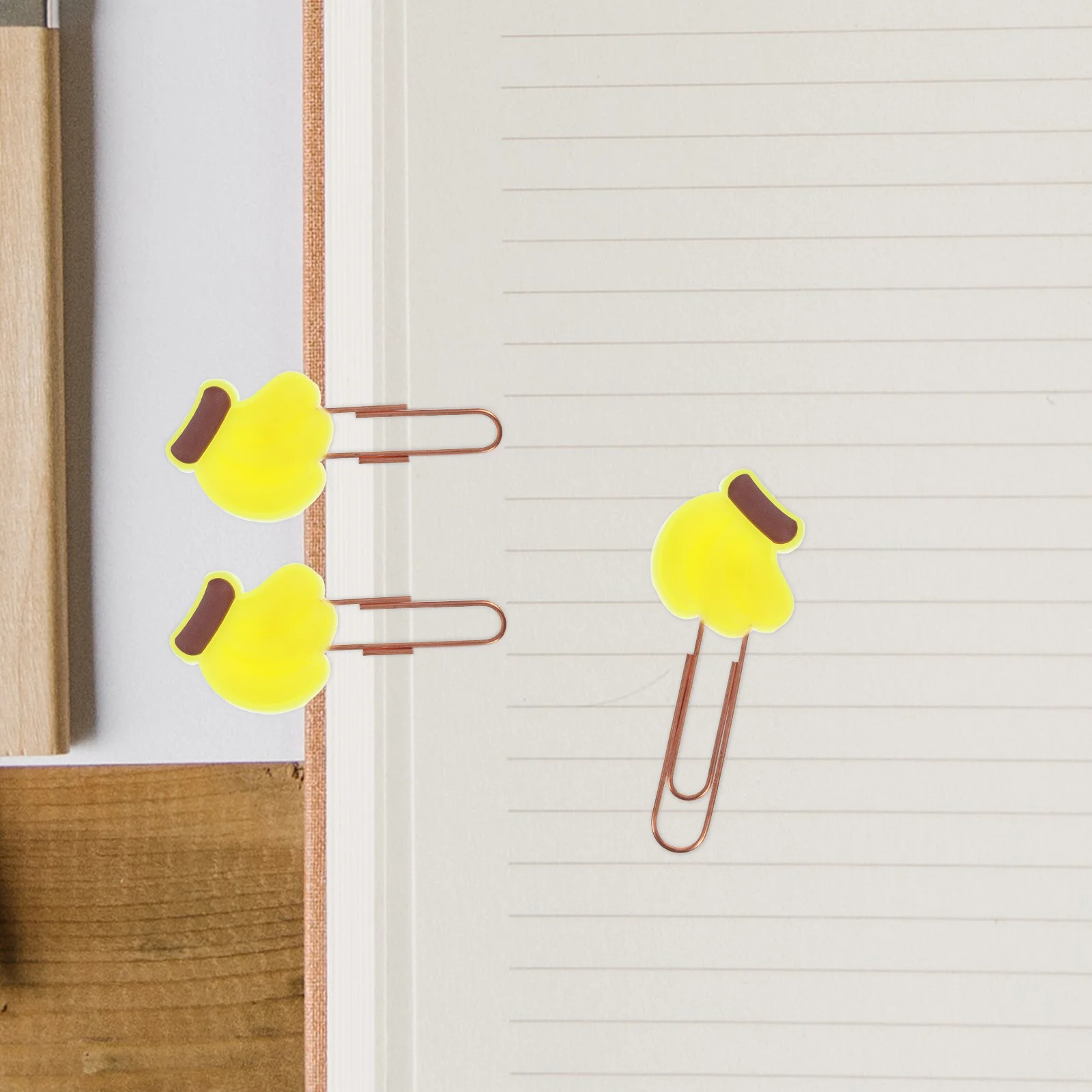 20Pcs Cute Fruit Cartoon Paper Clips Metal Document Clips Decorative Office Study Supplies Banana Style Paper Clip