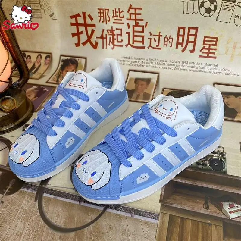 Kawaii Sanrio Anime Cotton Sneakers Cute Hello Kitty Cartoon Fashion Good-Looking Leisure Versatile Skate Shoes Gifts for Girls