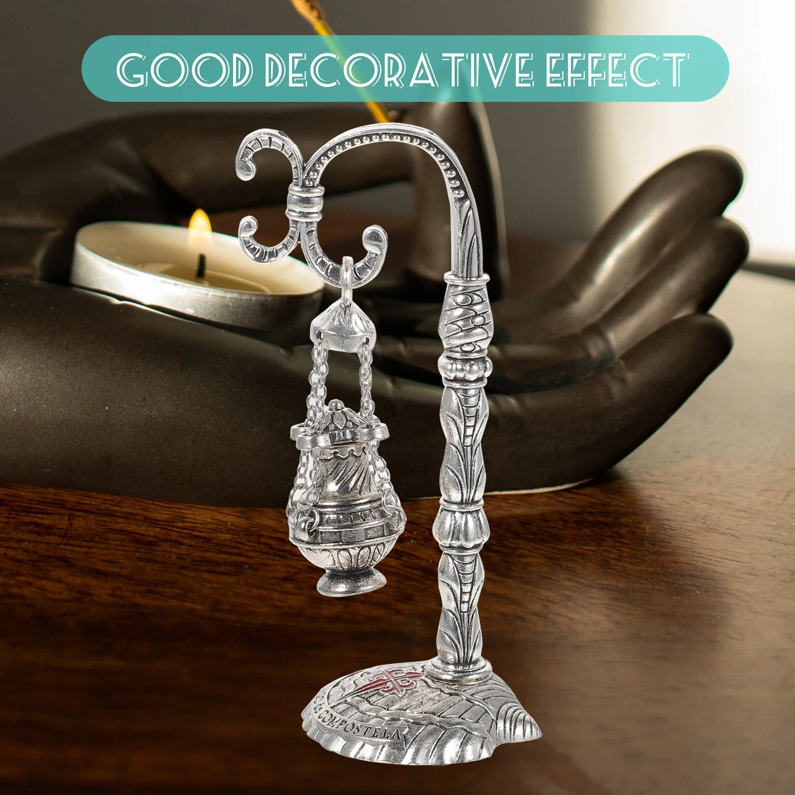 

Cross Incense Burner Decorative Censer Ornament for Home Office Bedroom Study Living Room Desktop Aroma Burner Tabletop