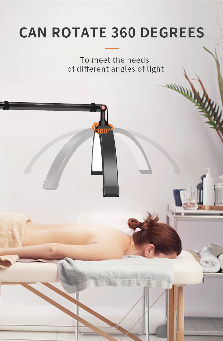 16-Zoll-LED-Halbmond-Wimpernlicht, Temperatur 3000 K–6000 K, Boden-LED-Ringlampe für Schönheitsgesichtsbehandlungen, Hautpflege, Tattoo, Augenbrauen, Filmen – Detail 10