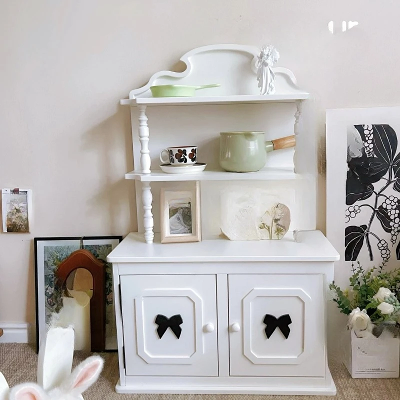 French sideboard retro solid wood pet supplies cat and dog food snack storage