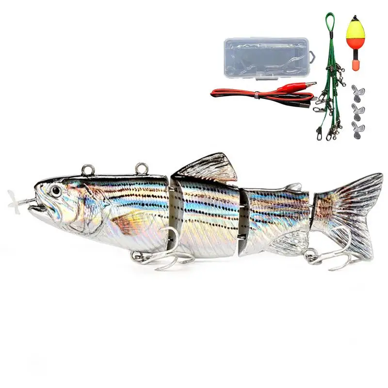 

Electronic Fishing Lure Realistic Robotic Swimming Fishing Electric Lures 4 Segment Jointed Swimbait LED Lighted Fishing Bait