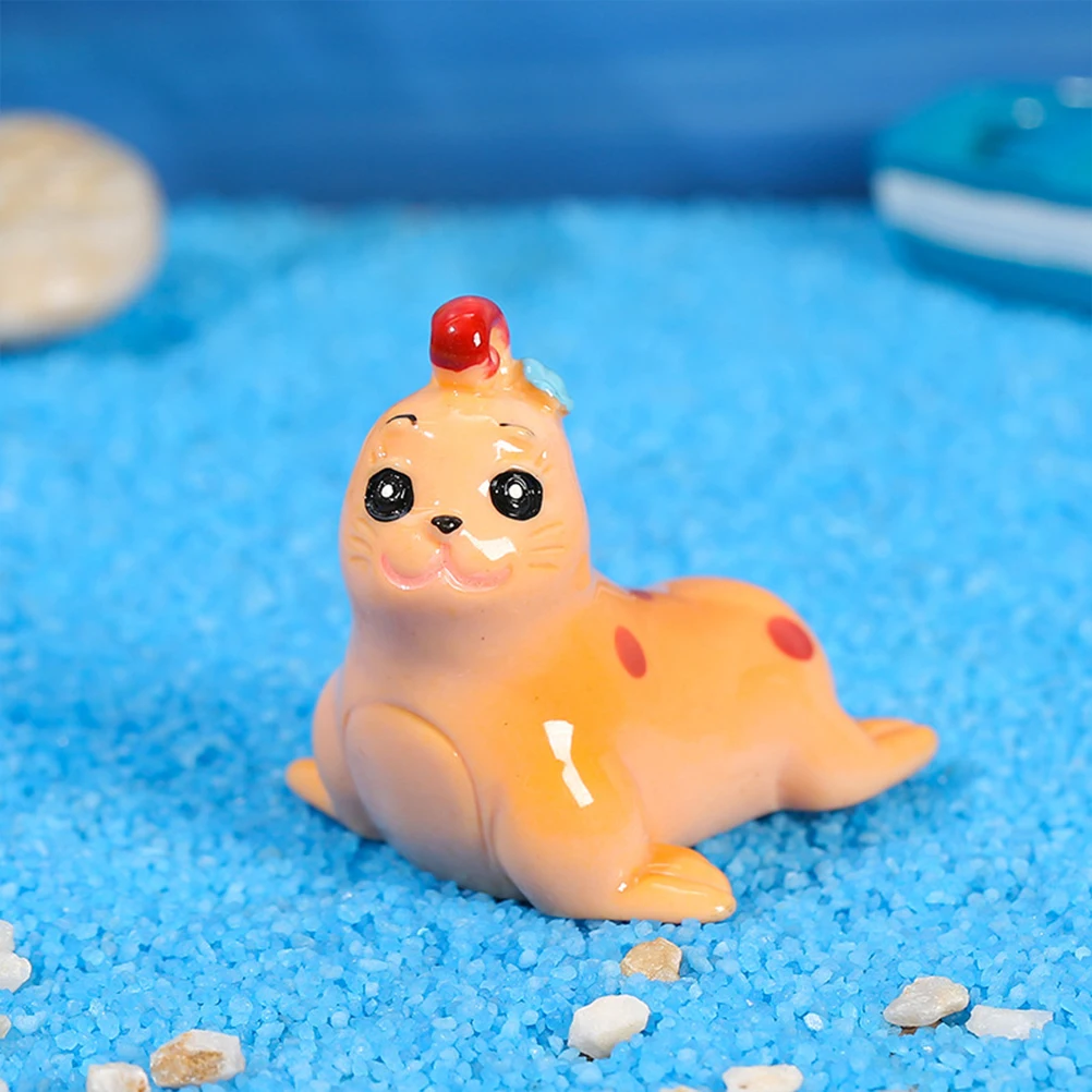 

8 Pcs Miniature Sea Lion Ornaments Resin Crafts Fish Tank Decor Aquarium Supplies Desk Decorations Reptile Terrarium Accessories