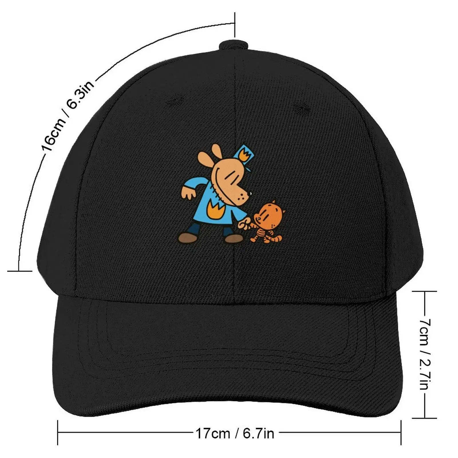 Dog Man holding hands with Cat Kid fan art Baseball Cap Beach Outing Vintage Hat Baseball Cap Icon Women's Golf Wear Men's