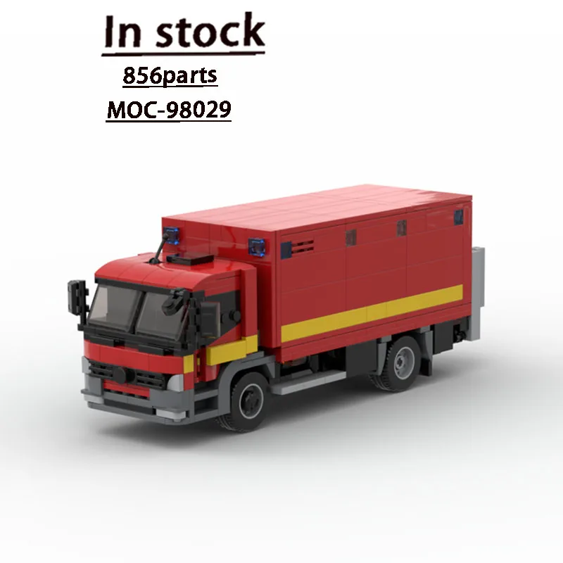 

MOC-98029 New City Emergency Rescue Fire Truck Building Block Model, 856 Pieces, Boys' Kids Birthday Christmas Toy Gift