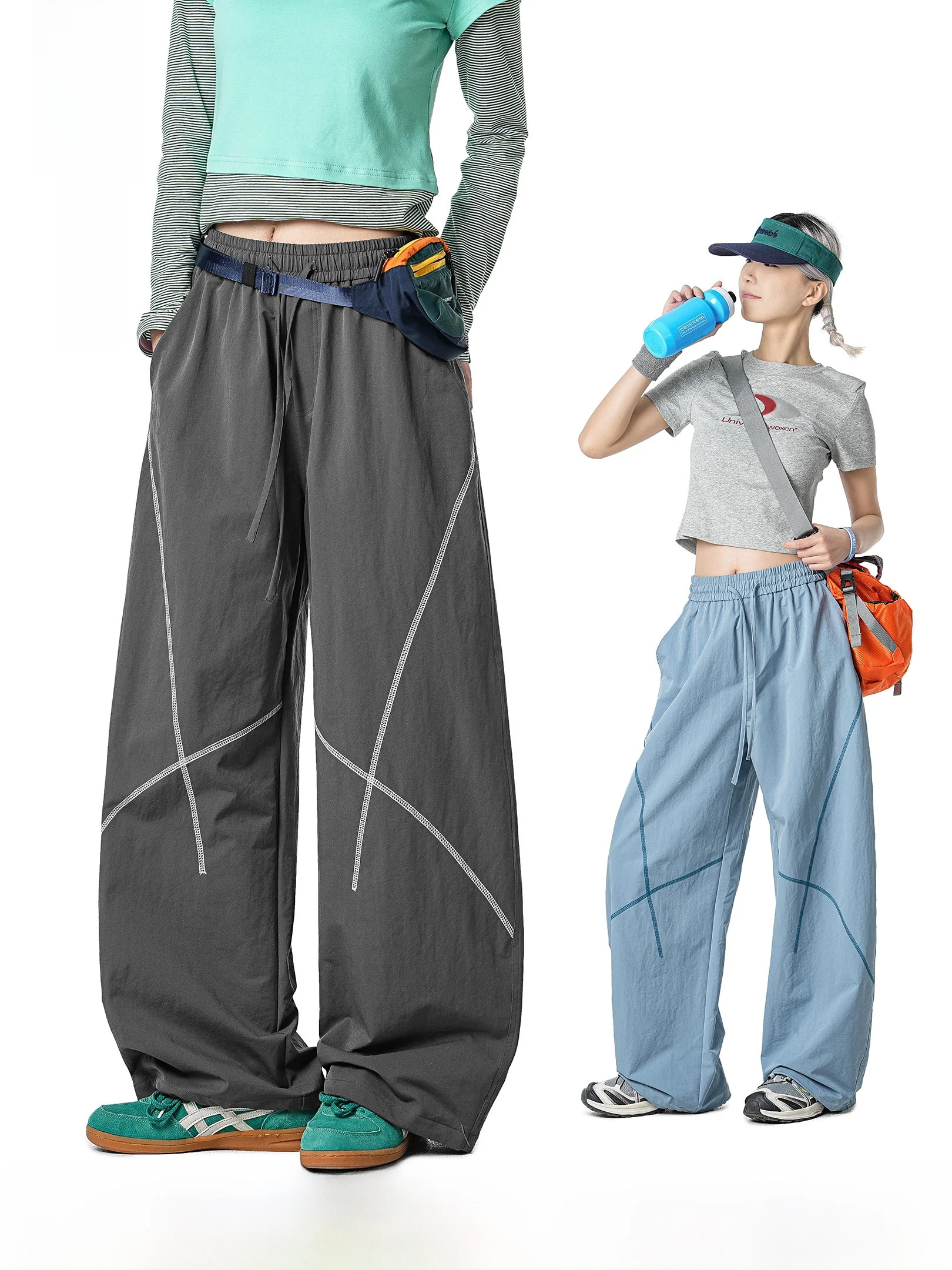 

Спортивные брюки для активного отдыха на природе, повседневные свободные брюки из полиэстера с прямыми штанинами для мужчин и женщин, для ежедневной носки