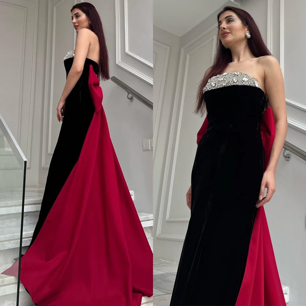 

Customized Formal Jersey Homecoming Dresses Temperament Strapless Sleeveless Evening Gowns High Quality Special Occasion Gowns