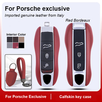 Leather Fob Remote Keys Case Key Cover Key Shell Replace For Porsche Boxster Cayman 911 Panamera Cayenne Macan