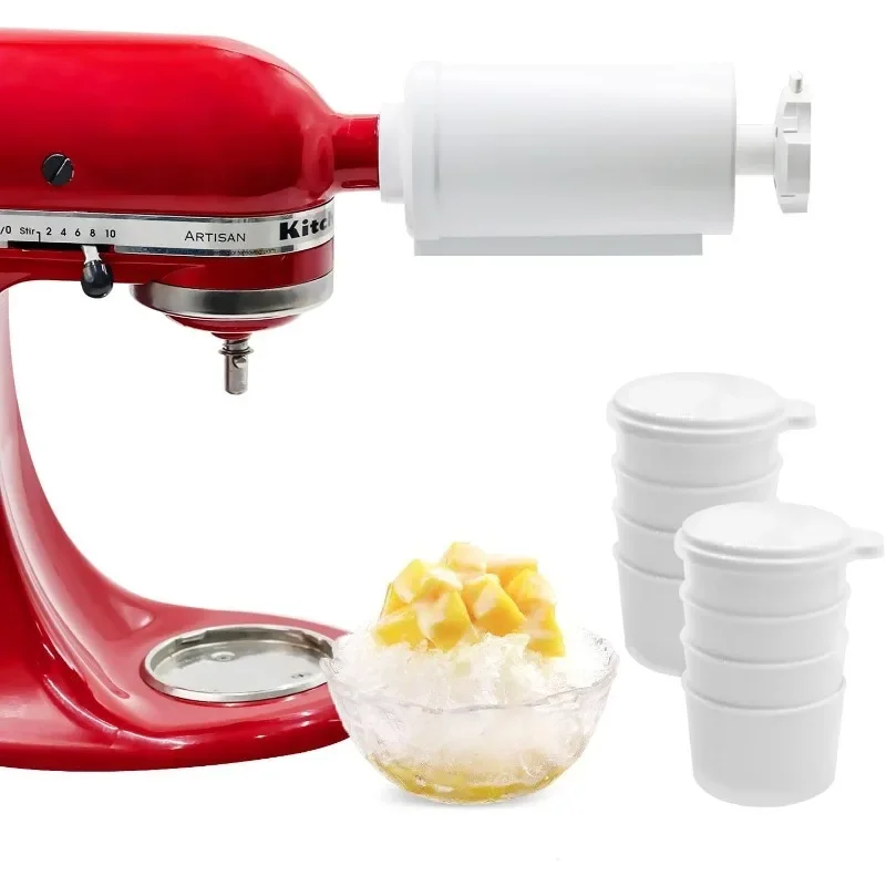 

Насадка для приготовления ледяной стружки, для миксеров KitchenAid, аппарат для приготовления снежной стружки, 8 многоразовых форм для льда, эффективная