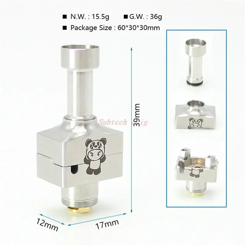 BB Panda V2 RBA Vapeshell Atomizer Bridge for Billet Box Boro Mod Device 4 Airflow Inserts Bridg-D Key Concept Billet Boro Tank