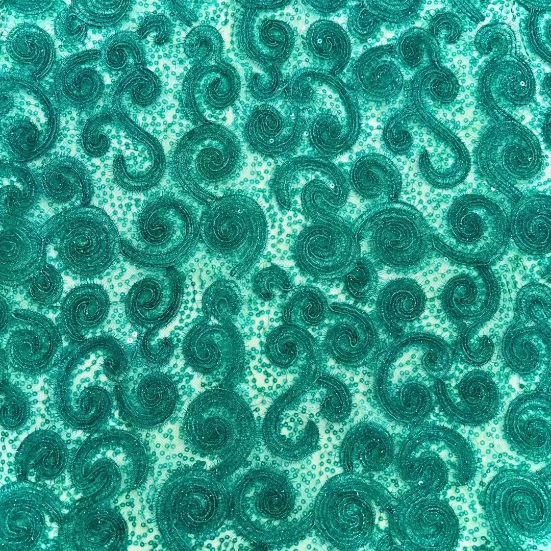 

African Lace Fabric With Sequins Embroidered French Net Lace Fabric Wedding Party Material For Sewing TS1072