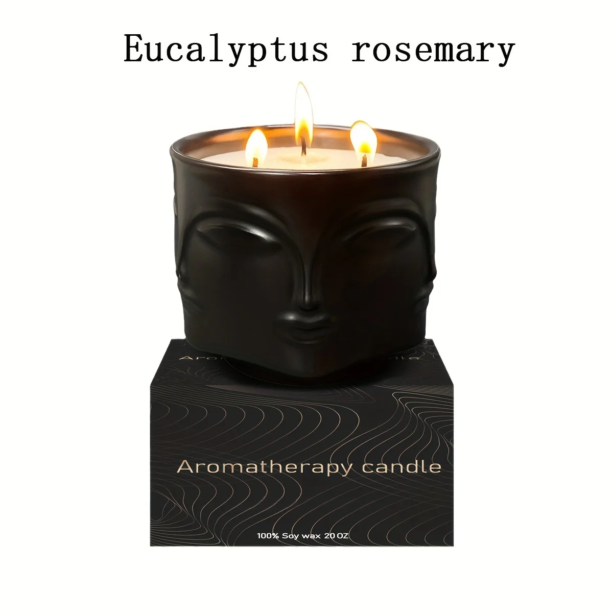 Suitable for Christmas Smoke-free Aromatherapy Candle,household Black and White Fragrant Buddha Face Ceramic Cup Candle