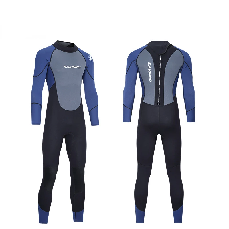 

2-3mm Neoprene Wetsuit Men's Warm Sunscreen One-piece Long-sleeved Wetsuit Swimming Surfing Snorkeling Scuba Diving Wet Suit