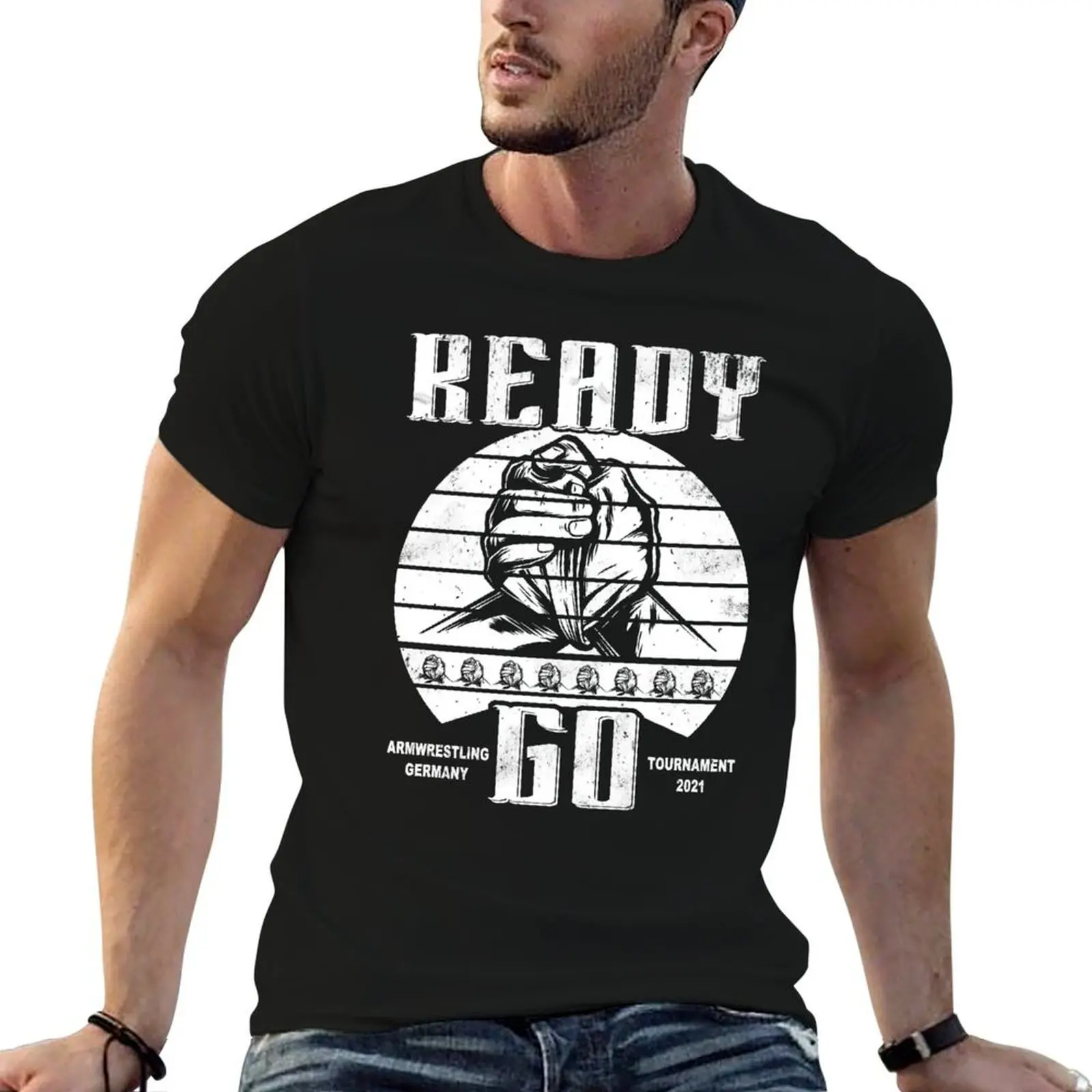 Camiseta de lucha de brazos ArmWrestling Germany 2021, camiseta de algodón, camisetas pack man para hombre, camiseta para hombre
