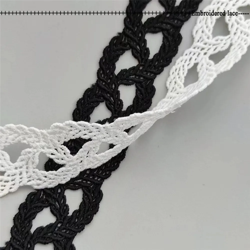 Black White Lace 3cm width Appliques Embroidered Net Lace Fabric Trim Ribbons DIY Sewing Handmade Craft Materials