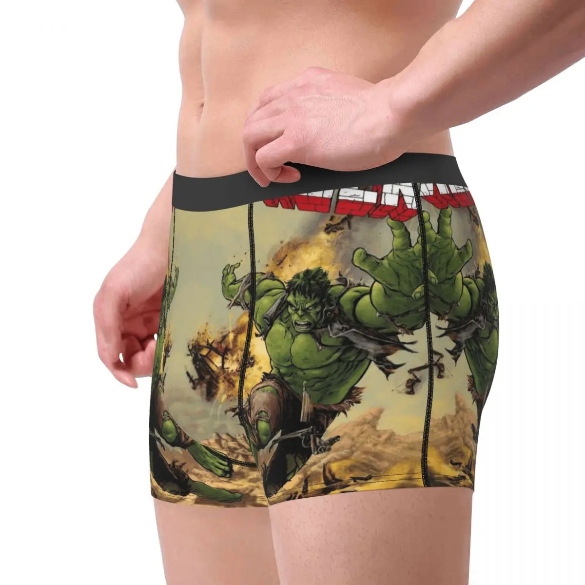 사용자 정의 헐크 3D 인쇄 아트 복서 반바지 남자의 인기 영화 팬티 속옷 멋진 속옷