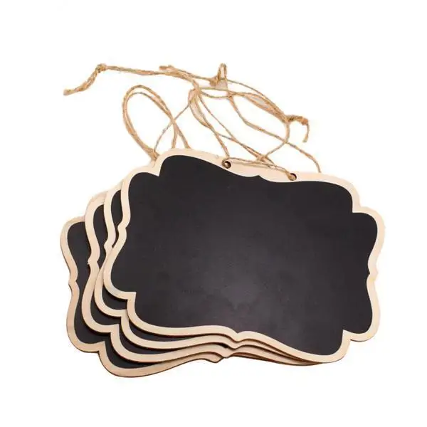 2x (4 Pieces) Wooden Chalkboard Hanging Whiteboard Message Message Wedding Party