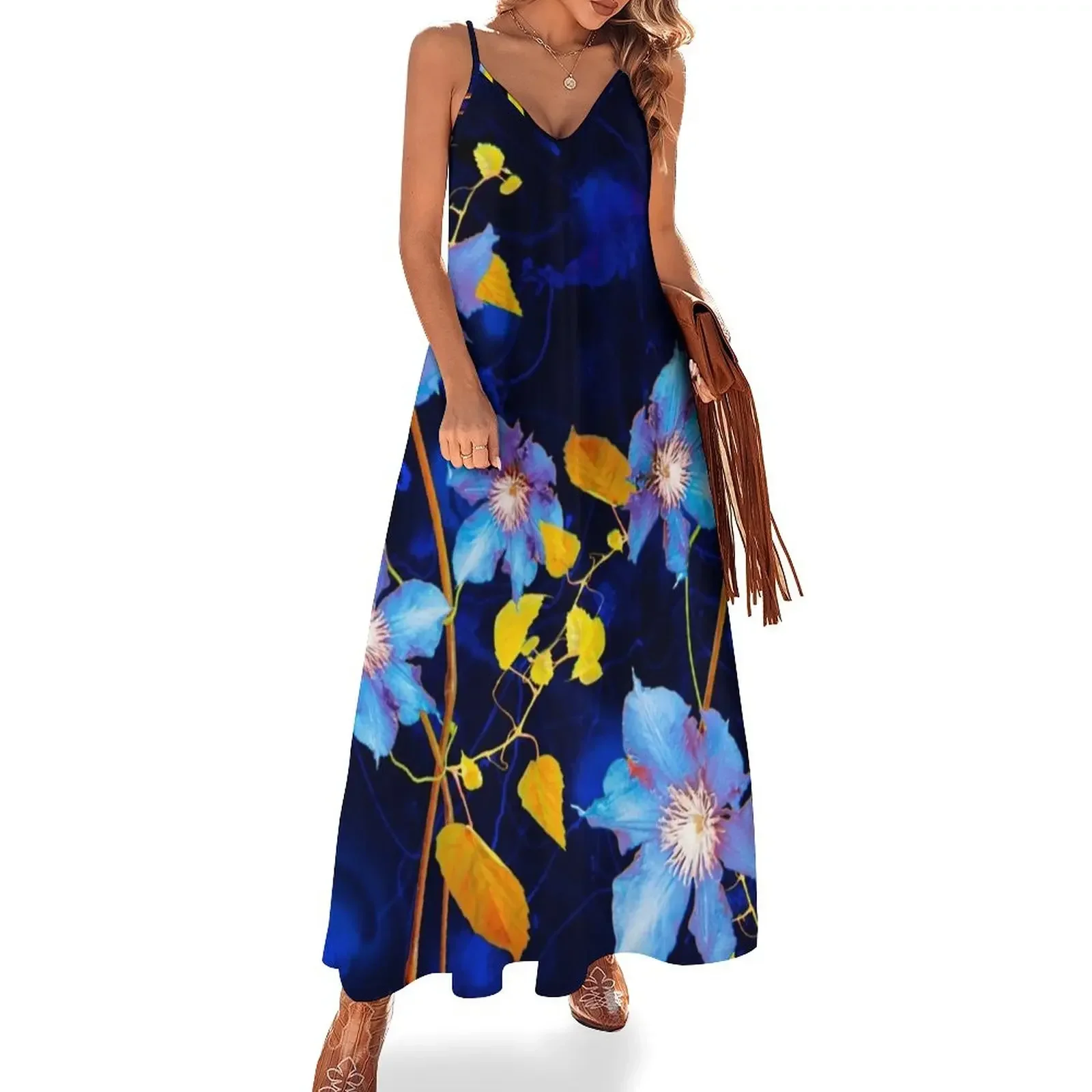 

clématites/clematis Sleeveless Dress luxury evening dresses 2025 luxury evening dresses for women 2025 luxury dress dress