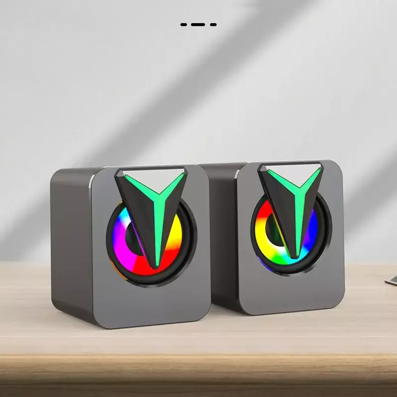 Компьютерные колонки, ПК, звуковая коробка, Hi-Fi стерео микрофон, USB Проводная коробка с подсветильник кой для рабочего стола, оптовая продажа, сабвуфер, Новинка