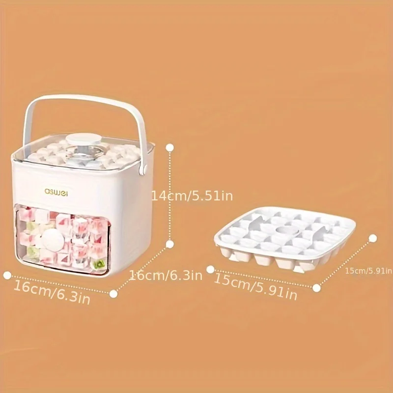 صنع الثلج وتخزينه في وحدة واحدة يشكل ما يصل إلى 48 قطعة من الجليد ، ويضفي عليه الثلج لتوزيع الثلج ، والتخلص منه ، ويمنع التلف #6