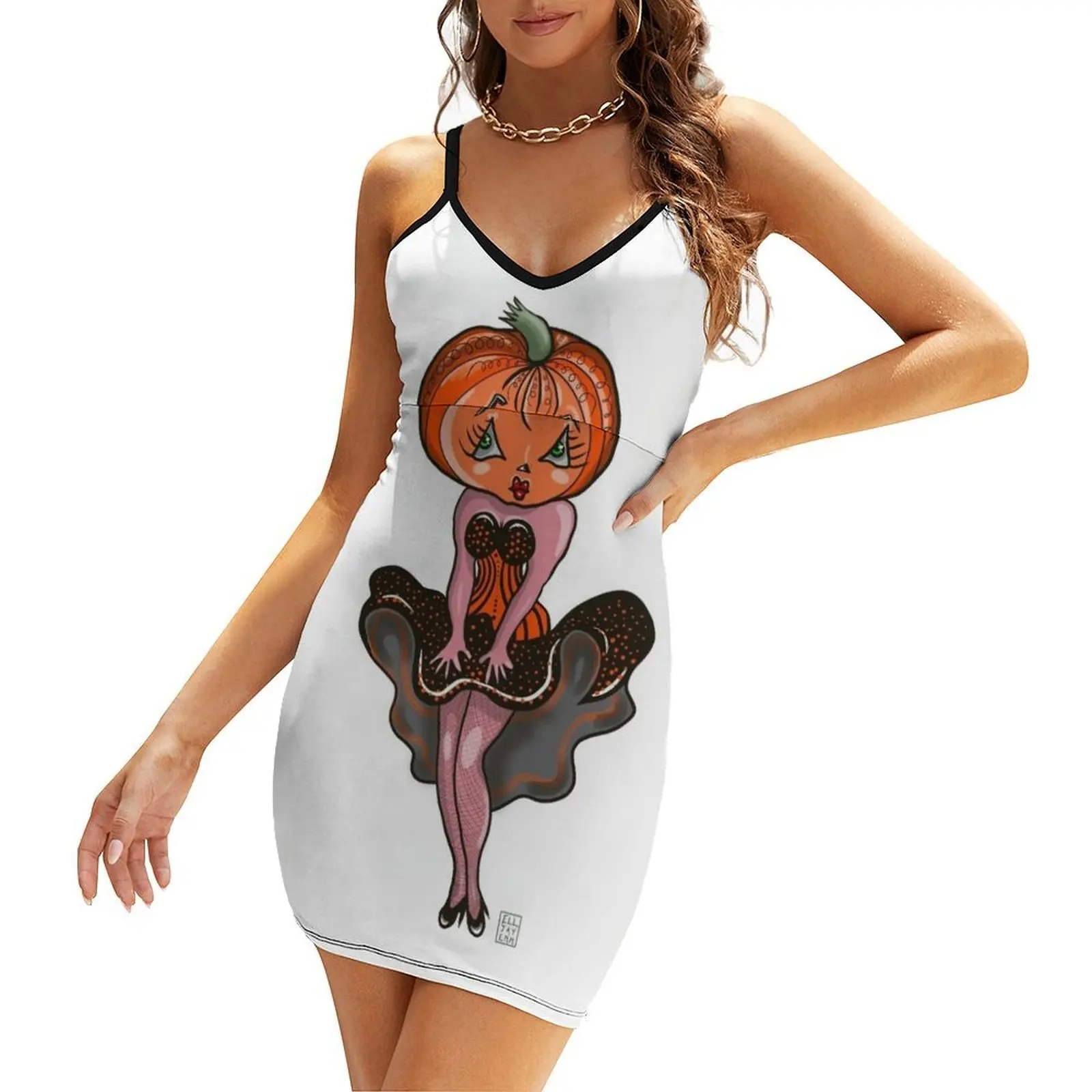 

Patty Pumpkin is Excited about Halloween! Sling Dress women evening dress Clothing evening dress ladies Female clothing