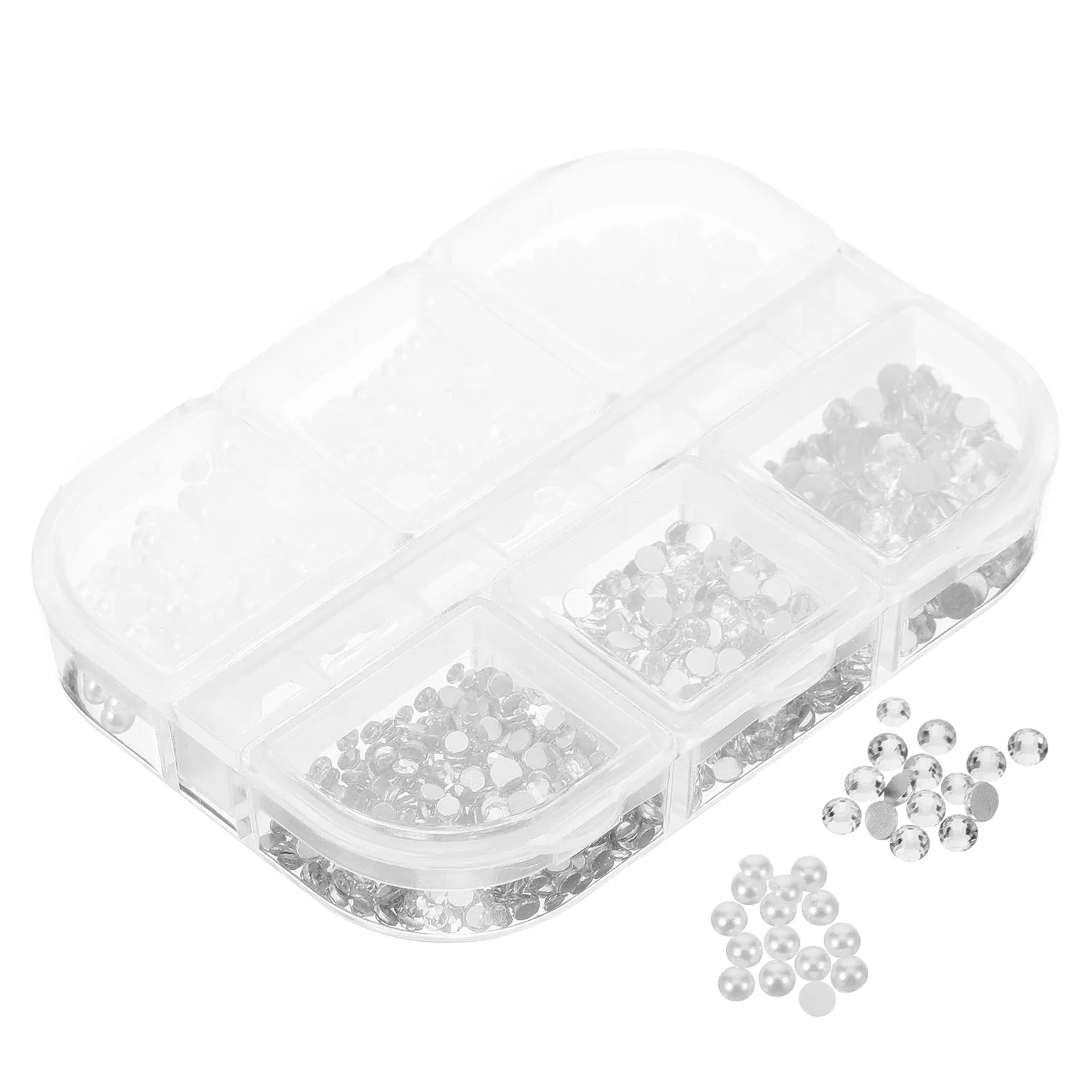 1 صندوق اللؤلؤ أحجار الراين المسطحة مسمار الفن سحر الأحجار الكريمة البلاستيكية للحرف اليدوية DIY مانيكير زينة لوازم السائبة مسمار اللؤلؤ و
