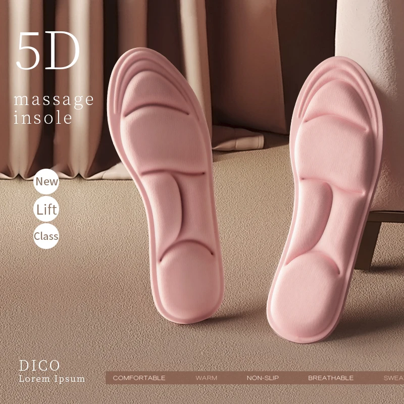 Memory Foam 5D Sport Insoles for Shoes Women Men Deodorant Breathable Cushion Running Insoles for Feet Care Insoles