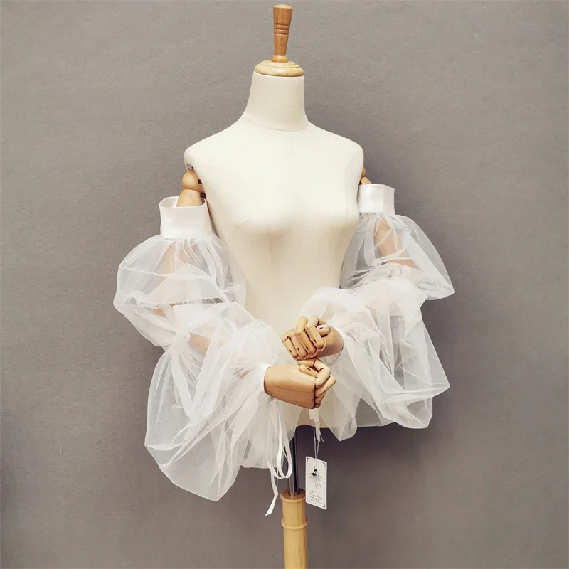 

New Korean Sle Ultra Long Soft Tulle Fairy Sve Wedding Dr Accory Soft Sun Protection Meat Covering Sve Cover Wh...
