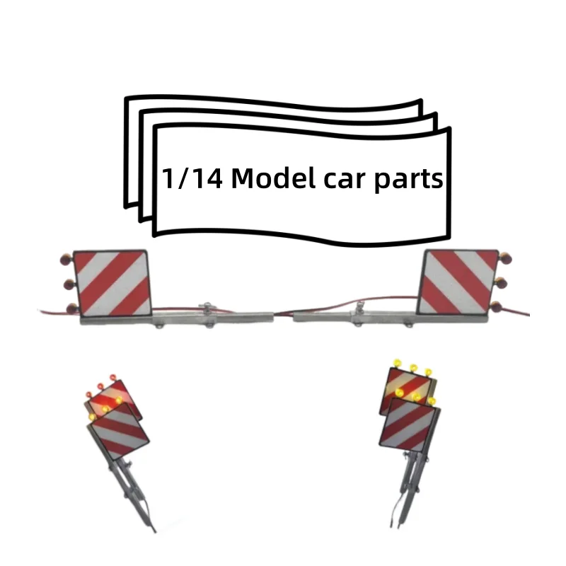 Upgraded Part Plastic Rear Mudguard with 5V LED Lamp Warning Light for DIY 1/14 RC TAMIYA Tractor Truck Engineering Trailer