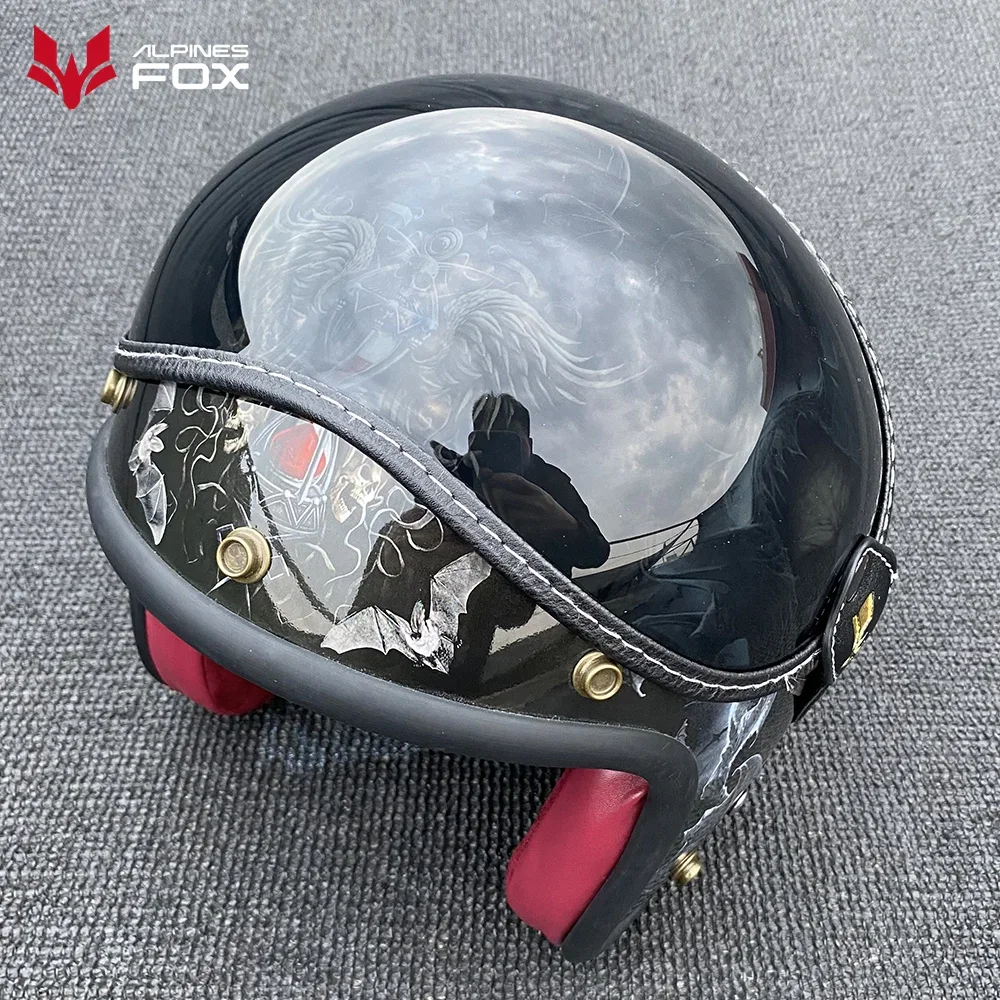 Retro Motorcycle Goggles Universal Bubble Visor UV Protection Vintage Motorbike Riding Glasses Helmet Lens Shield Durable