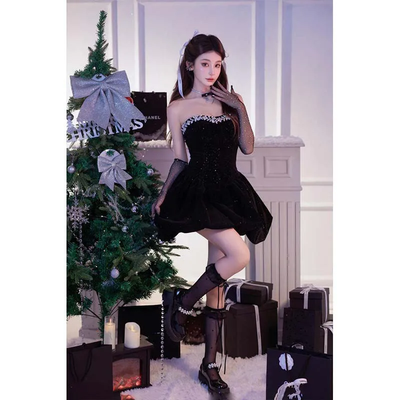 

Ele Evening Gown for Women Birthday Par Host 8th Anniversary Adult Ceremony Dr Chic Ladylike Silken