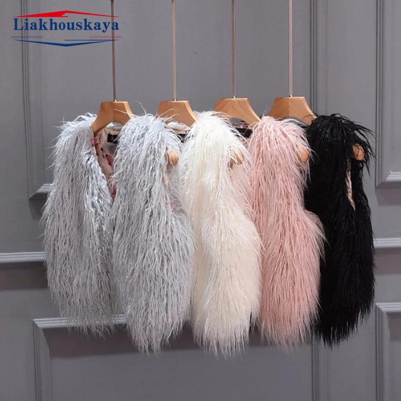 Girls Fur Coat Baby Warm Winter Coats Thick Faux Fur Fashion Kids Jacket Coat For Girl Outerwear Children Clothing Long Faux Fur