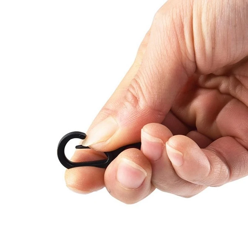 Q39E 10pcs/set Clip Hooks Outdoor Camping Light Accessories Camping Fixed Canopy Tools Hiking Plastic Tent Hooks Tarp Black view 5