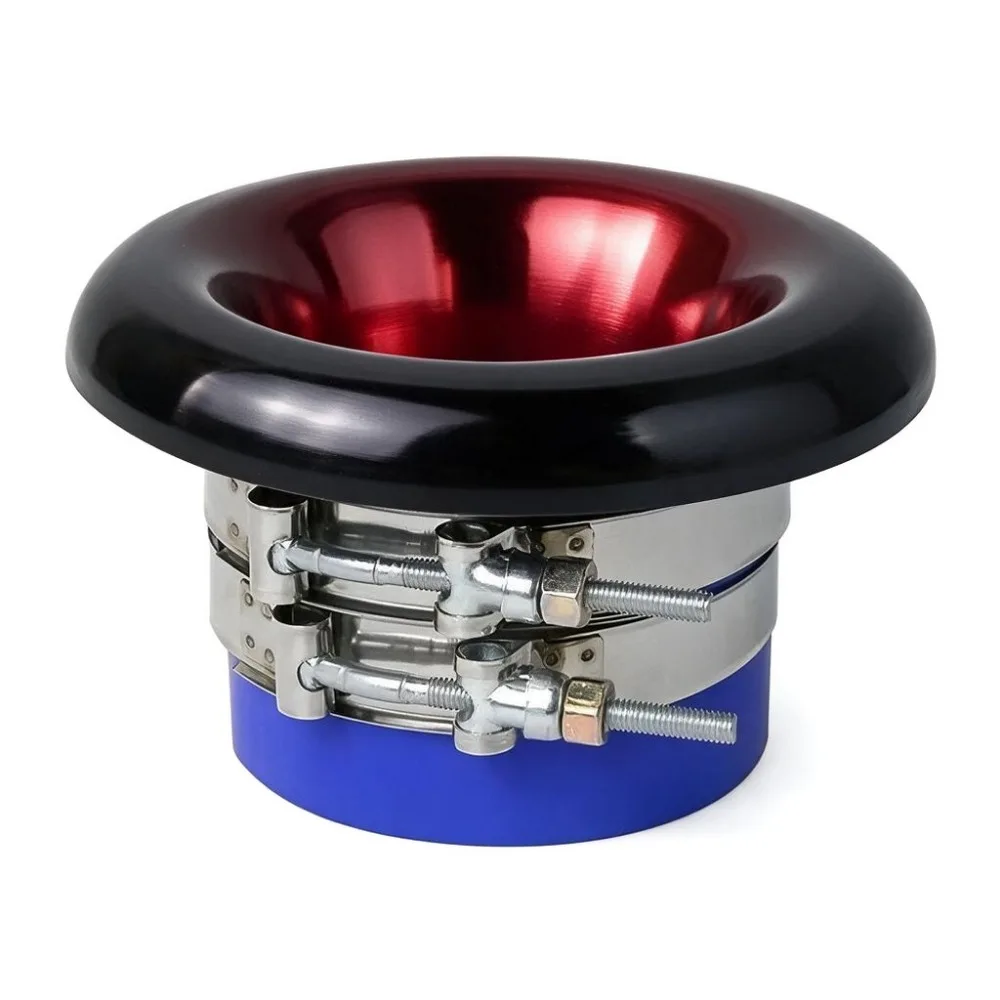 Hot Sale 1pcs 3  Inch 4 Inch Car Bellmouth Velocity Stack Adapter Air Intake Turbo Horn Tone Air Intake Turbo Horn with Hose
