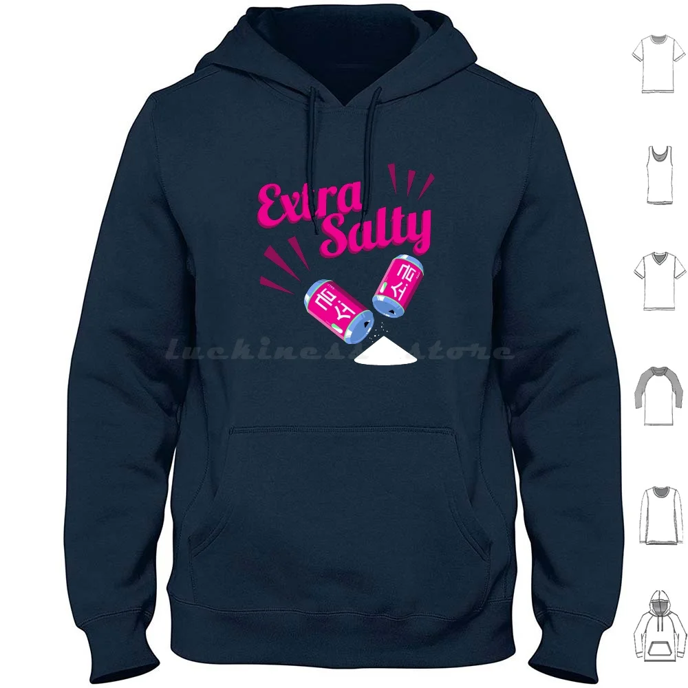 Extra Salty Hoodie cotton Long Sleeve Gaming Salt Salty League Sola Meme Funny Nerd Geek