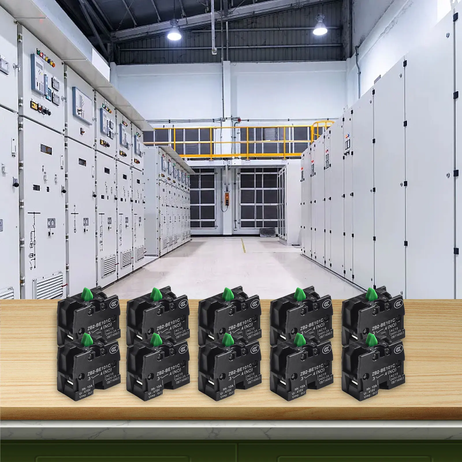 10PCS 10A 600V ZB2-BE101C Push Button Joystick Switch with High Temperature Resistant Housing for Harsh Environment Applications